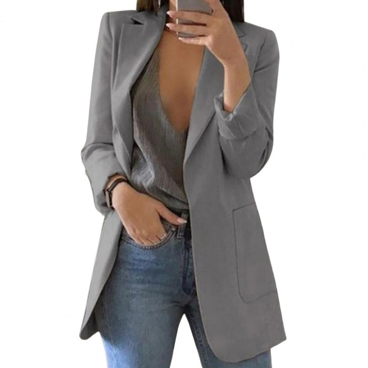Luna | Damen Langer Blazer Open Front Longblazer Elegant