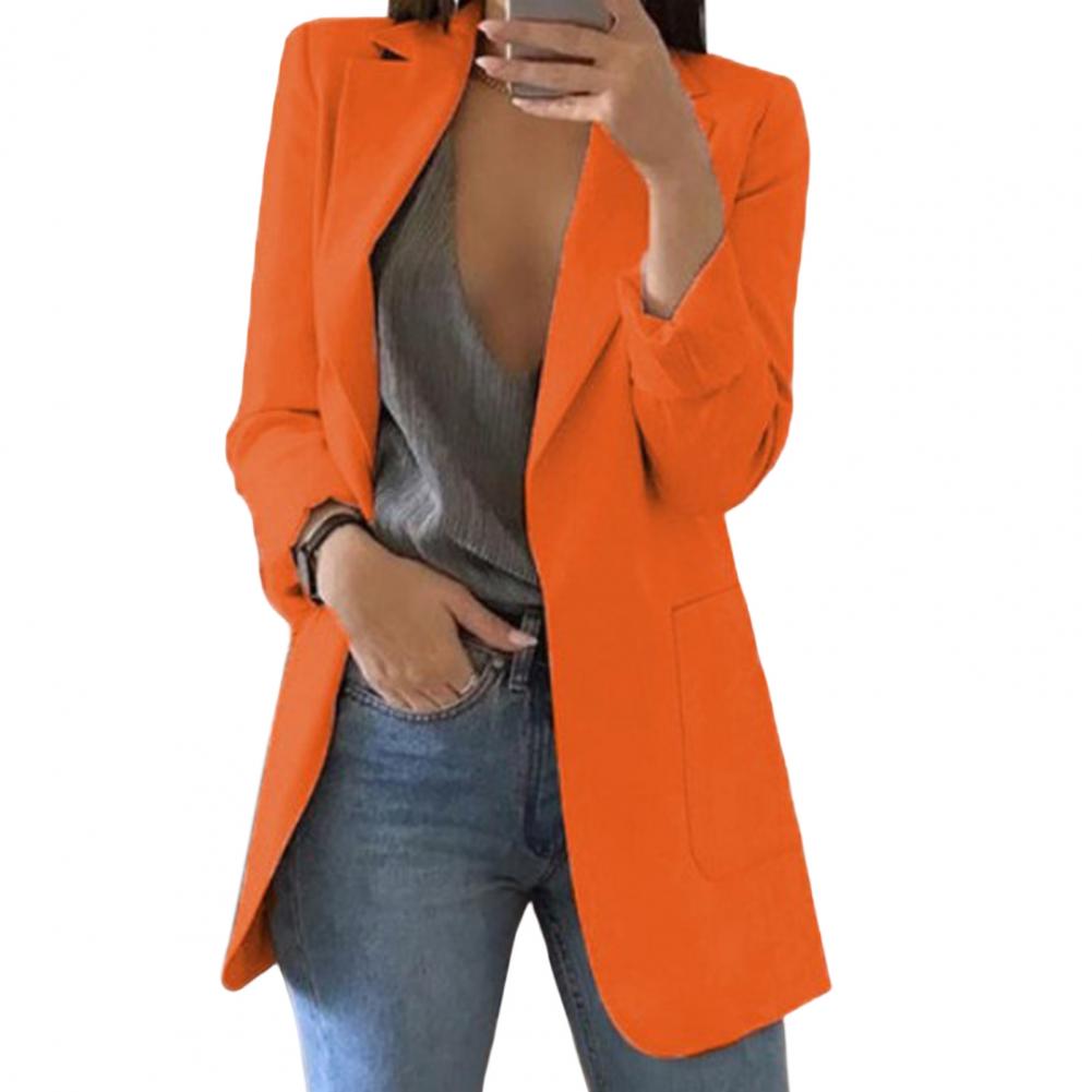 Luna | Damen Langer Blazer Open Front Longblazer Elegant