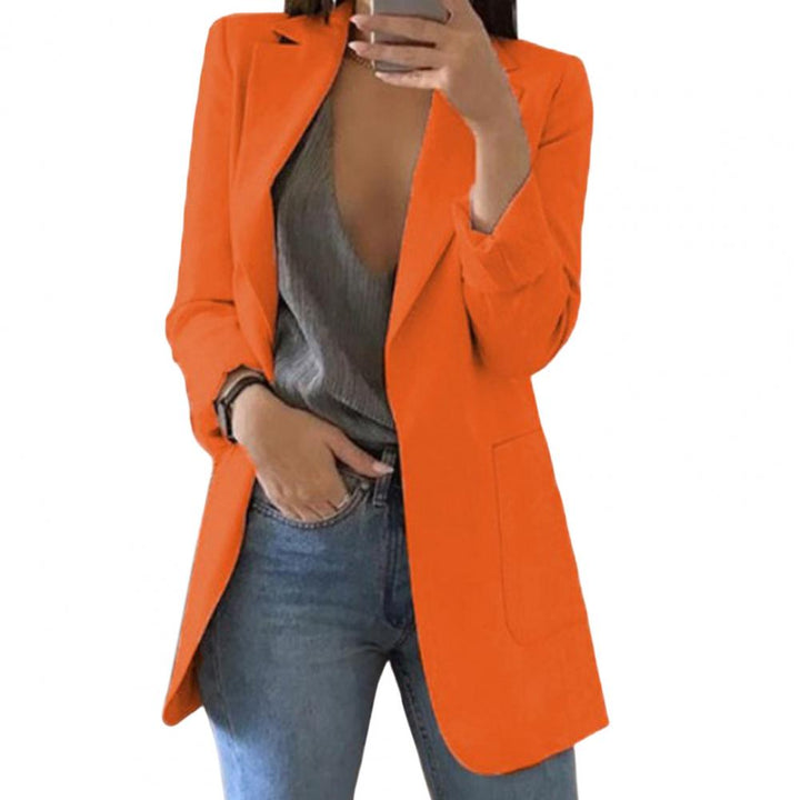 Luna | Damen Langer Blazer Open Front Longblazer Elegant