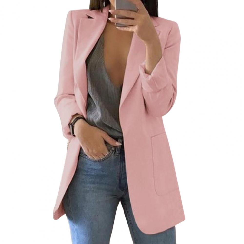 Luna | Damen Langer Blazer Open Front Longblazer Elegant