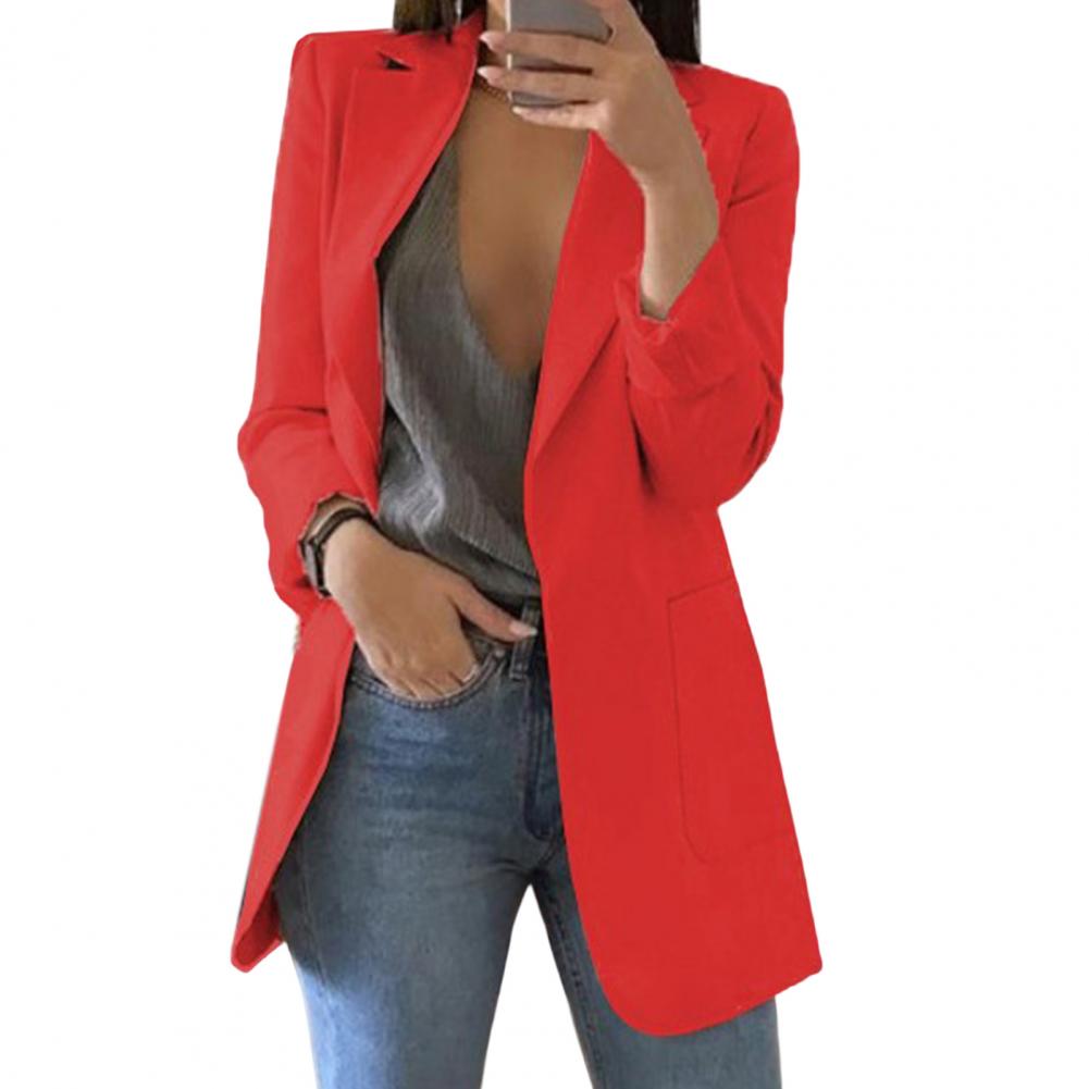 Luna | Damen Langer Blazer Open Front Longblazer Elegant