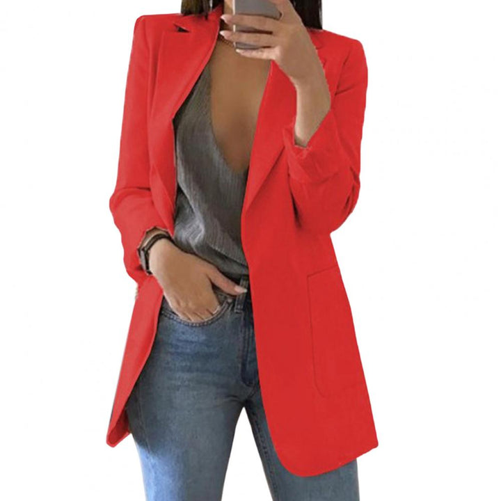 Luna | Damen Langer Blazer Open Front Longblazer Elegant