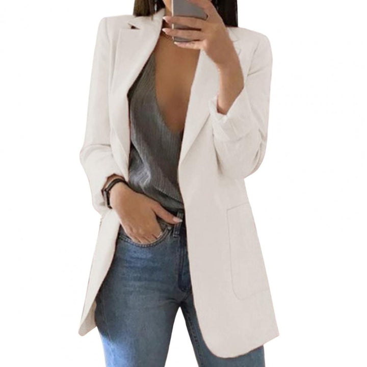 Luna | Damen Langer Blazer Open Front Longblazer Elegant