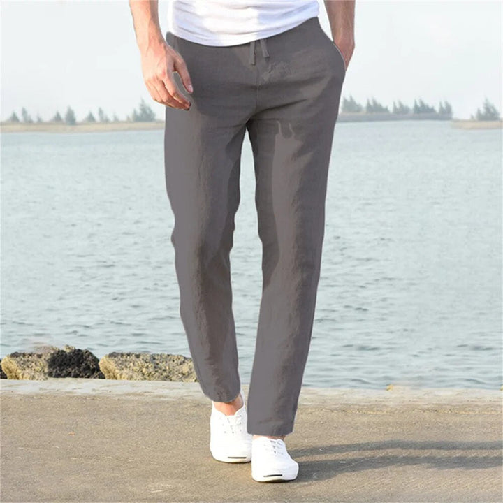 Jonas | Herren Leinenhose Gerades Bein Kordelzug Sommer