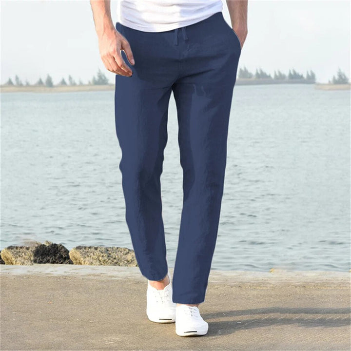 Jonas | Herren Leinenhose Gerades Bein Kordelzug Sommer