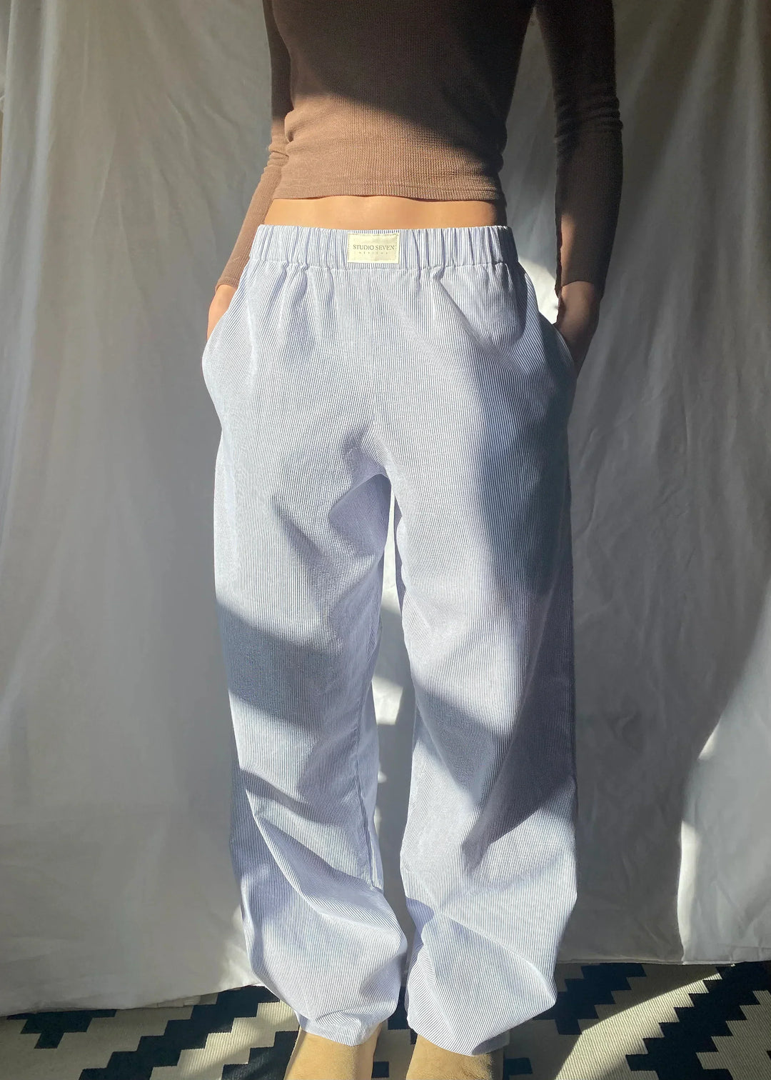 Sabena | Damen Lounge Hose Wide Leg Elastischer Bund Sommer