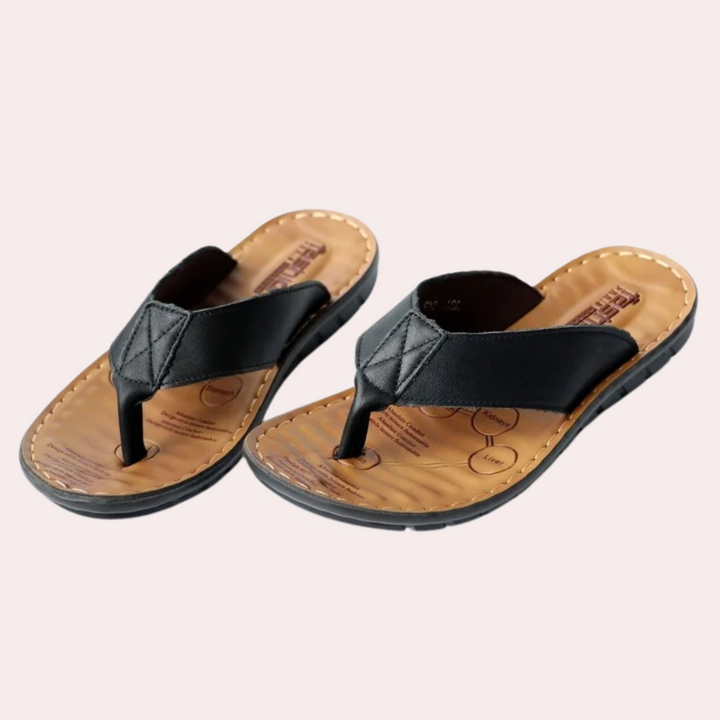 Björn | Herren Leder Zehensteg Sandalen Flip Flops Sommer