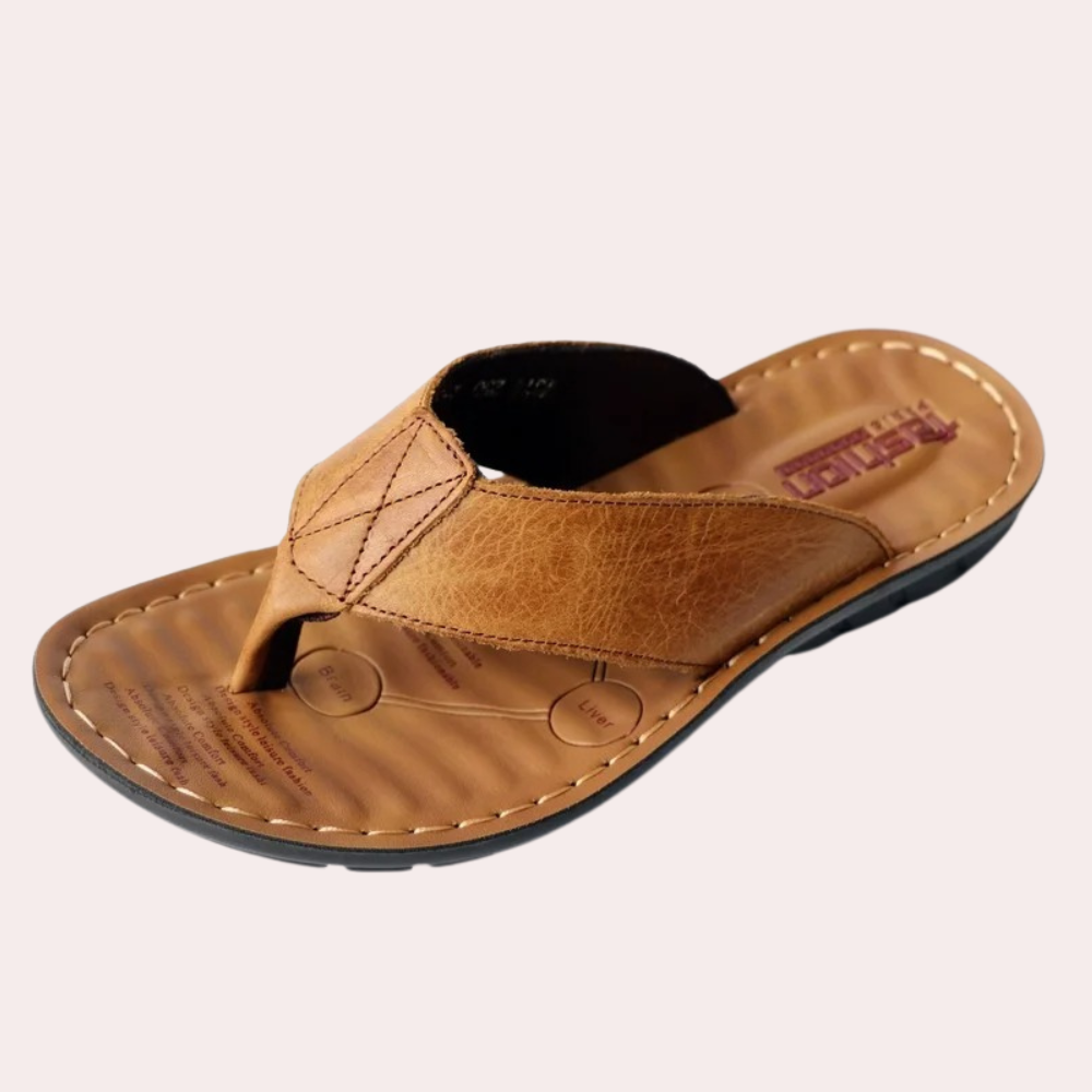 Björn | Herren Leder Zehensteg Sandalen Flip Flops Sommer
