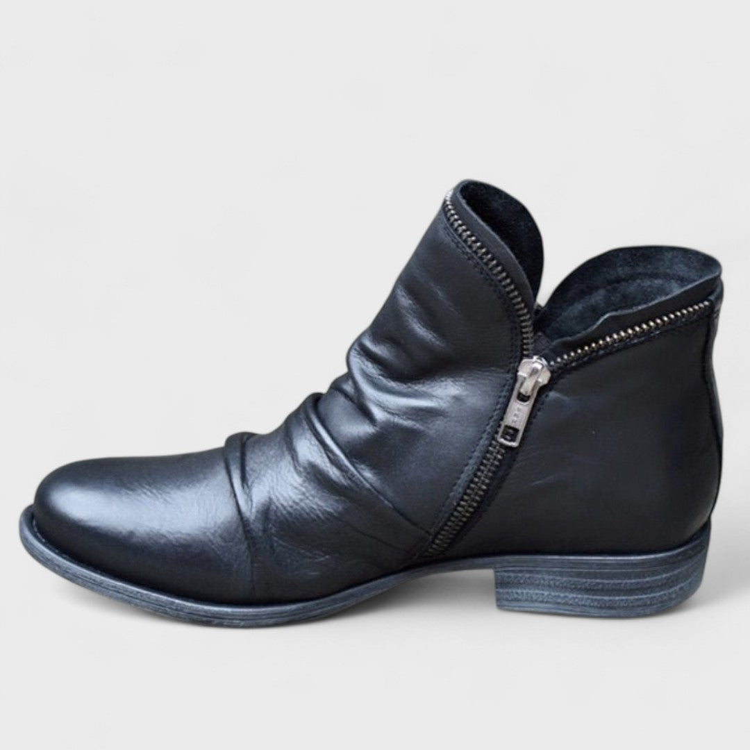 Viol | Damen Lederstiefeletten Reißverschluss Ankle Boot