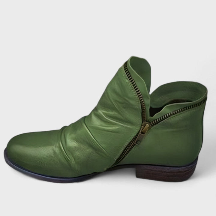 Viol | Damen Lederstiefeletten Reißverschluss Ankle Boot