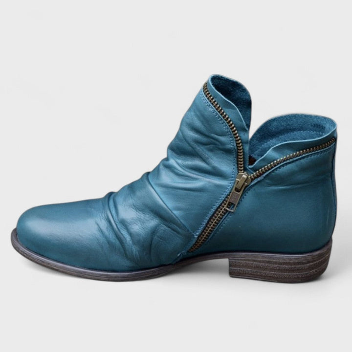 Viol | Damen Lederstiefeletten Reißverschluss Ankle Boot