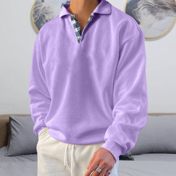Owen | Herren Polo Pullover Casual Langarm Oversize Strickpullover