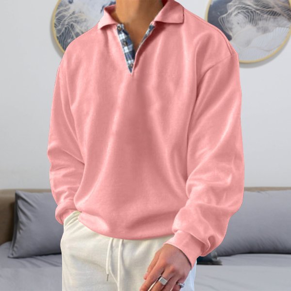 Owen | Herren Polo Pullover Casual Langarm Oversize Strickpullover