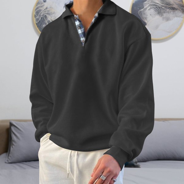 Owen | Herren Polo Pullover Casual Langarm Oversize Strickpullover