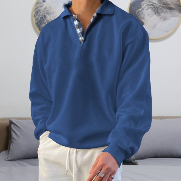 Owen | Herren Polo Pullover Casual Langarm Oversize Strickpullover