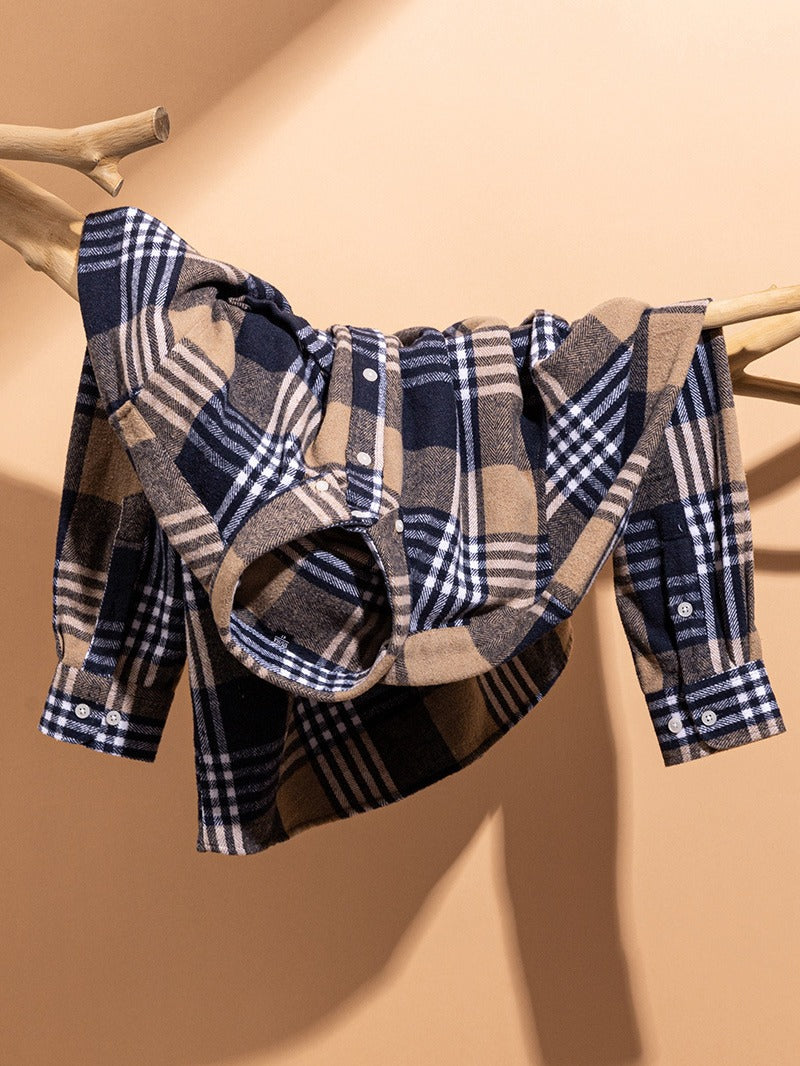 Arven | Herren Flanellhemd Karo Langarm Button-Down