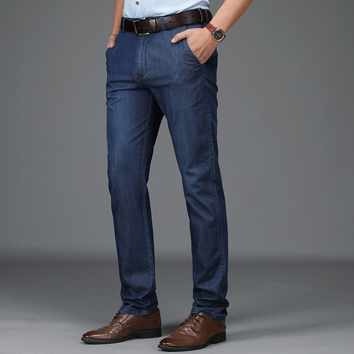 Jom | Herren Stretch Jeans Straight Fit Hoher Bund