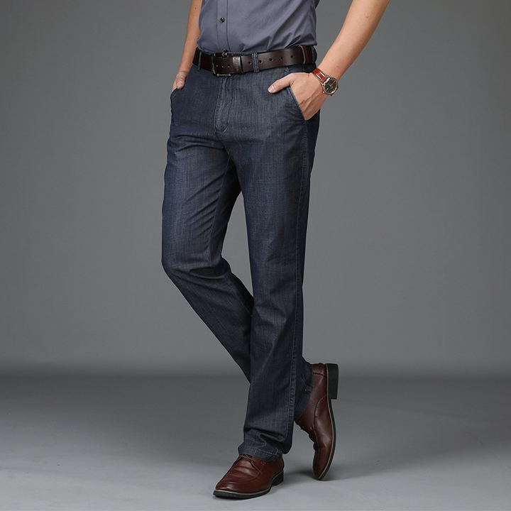 Jom | Herren Stretch Jeans Straight Fit Hoher Bund