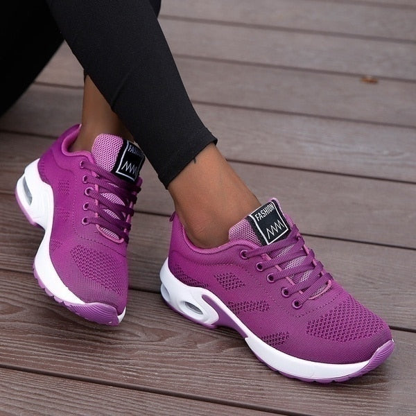 Jane | Damen Mesh Sneaker Luftpolstersohle Schnürer Sport