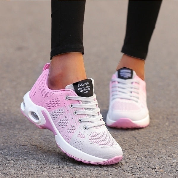 Jane | Damen Mesh Sneaker Luftpolstersohle Schnürer Sport