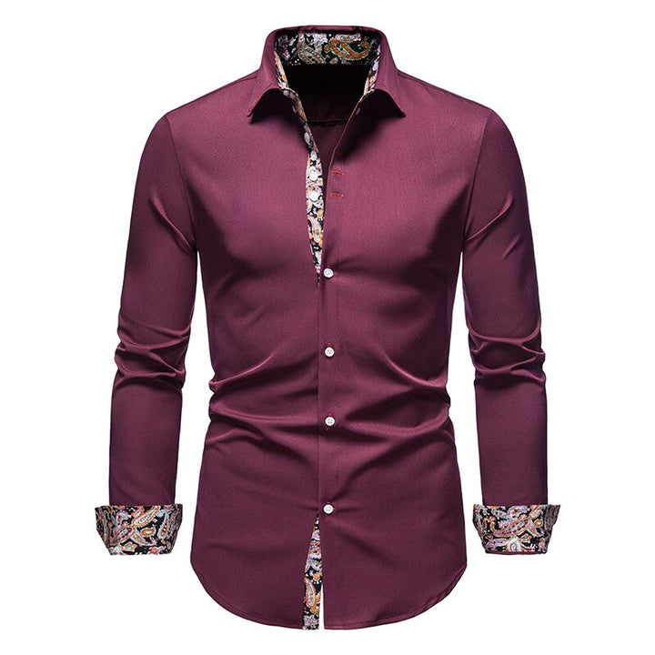 Eduardo | Herren Slim Fit Hemd mit Paisley-Kontrast