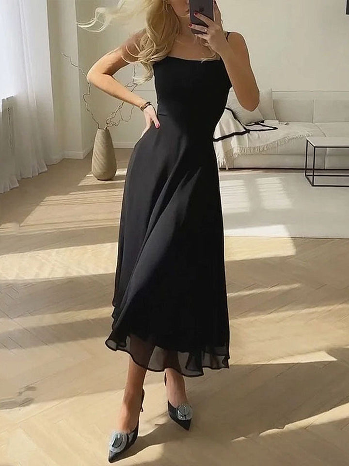 Taija | Damen Midi Kleid Trägerkleid A-Linie Sommerkleid