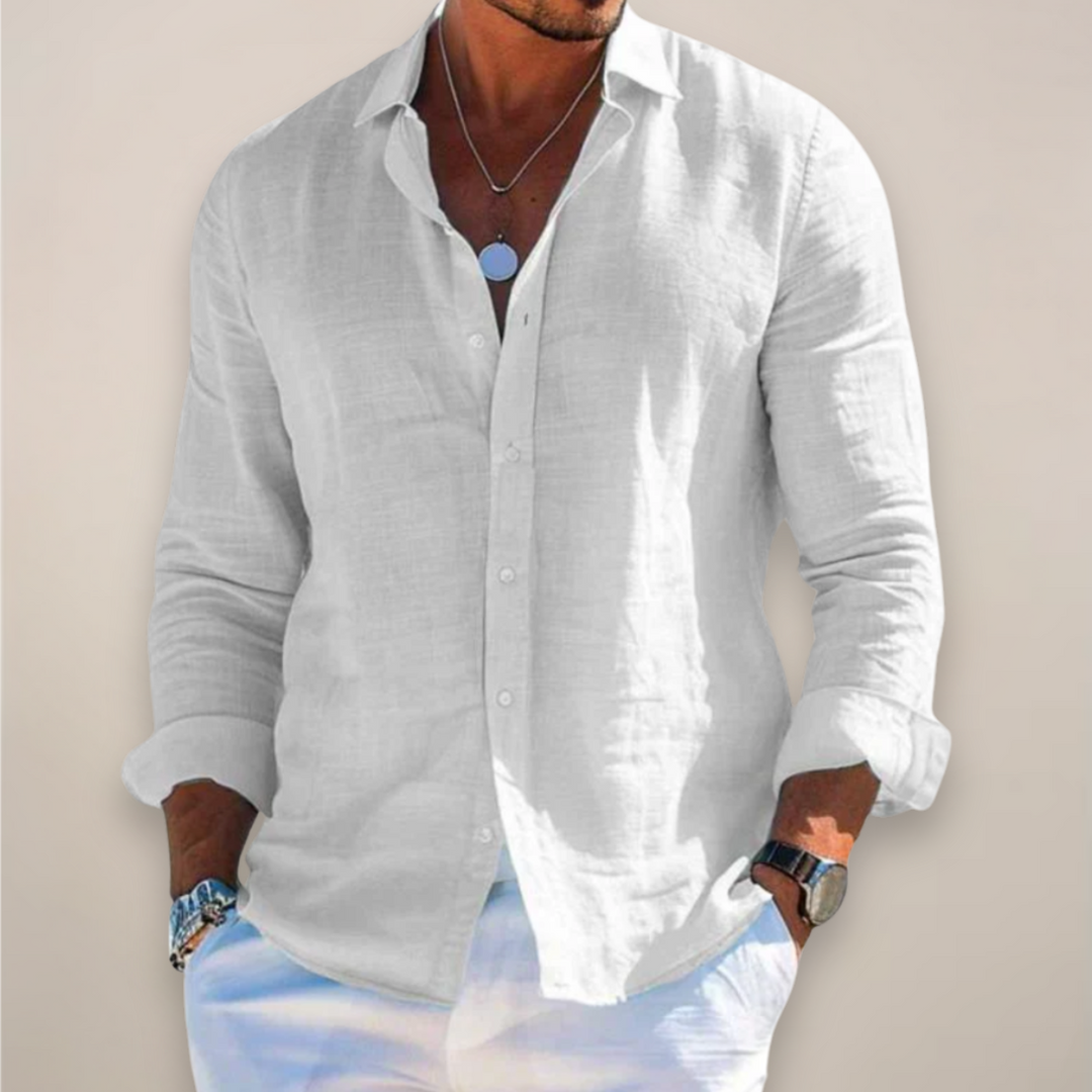 Stefan | Herren hemd Langarm locker einfarbig