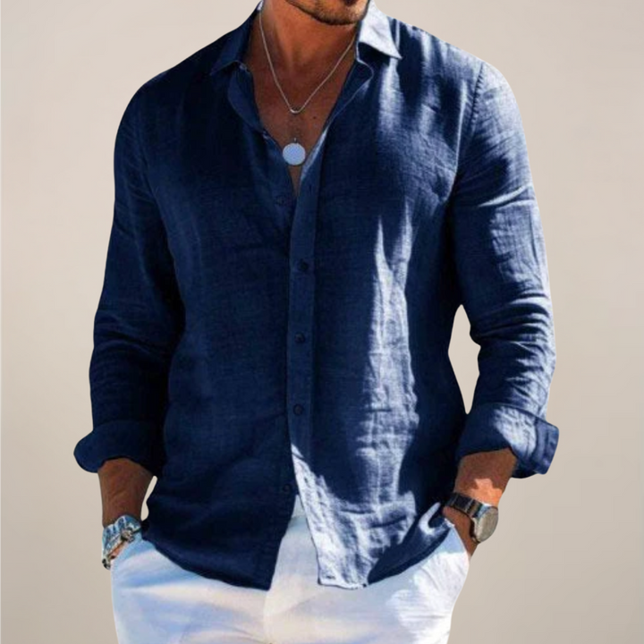 Stefan | Herren hemd Langarm locker einfarbig