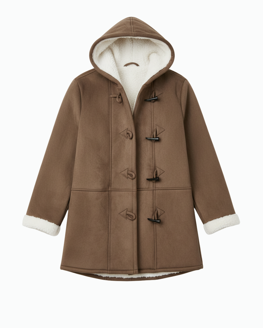 Mila_Damen_Herbstjacke_in_Braun_Frontansicht_der_eleganten_bergangsjacke_mit_Kapuze