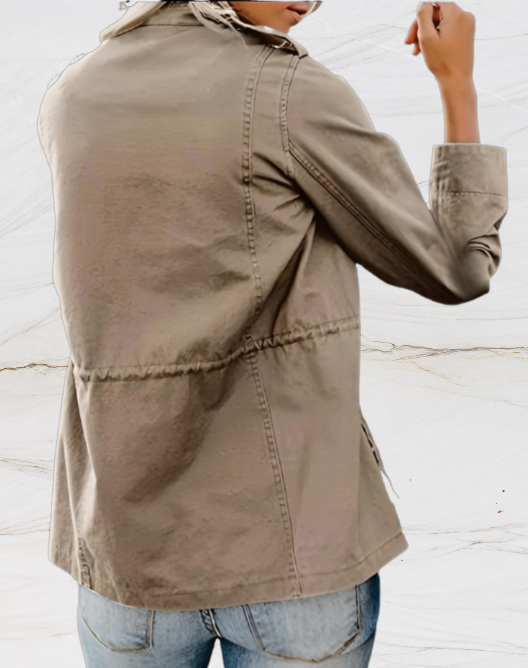 Olifa | Damen Utility Jacke mit Taschen Übergangsjacke