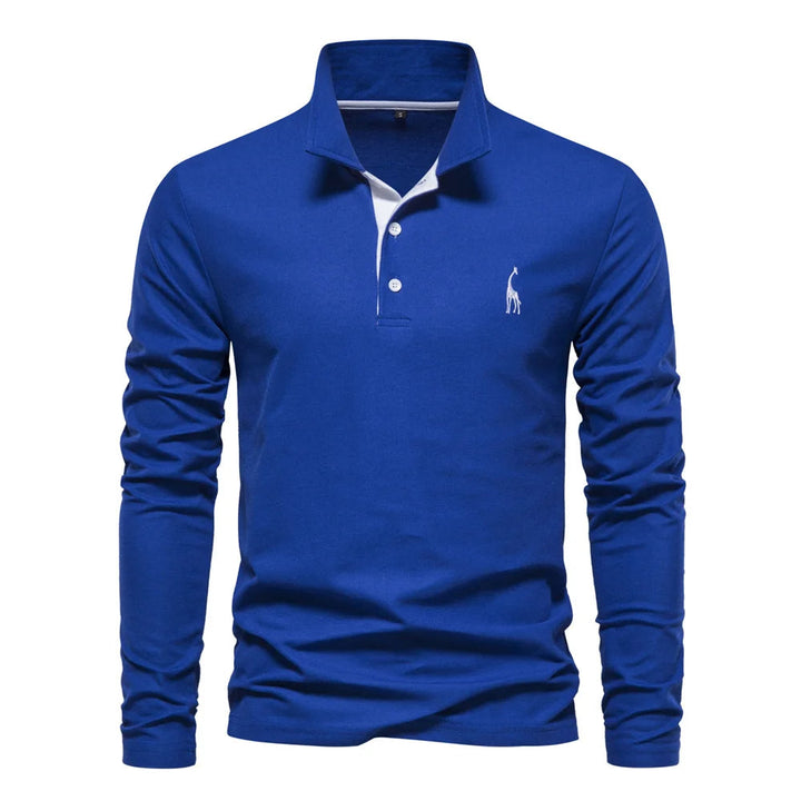 Merro | Herren Langarm Poloshirt mit Knöpfen Casual Polo