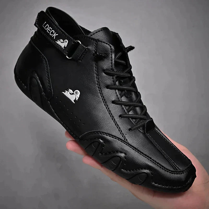 Lufo | Herren High-Top Sneaker Lederoptik Schnürer Casual