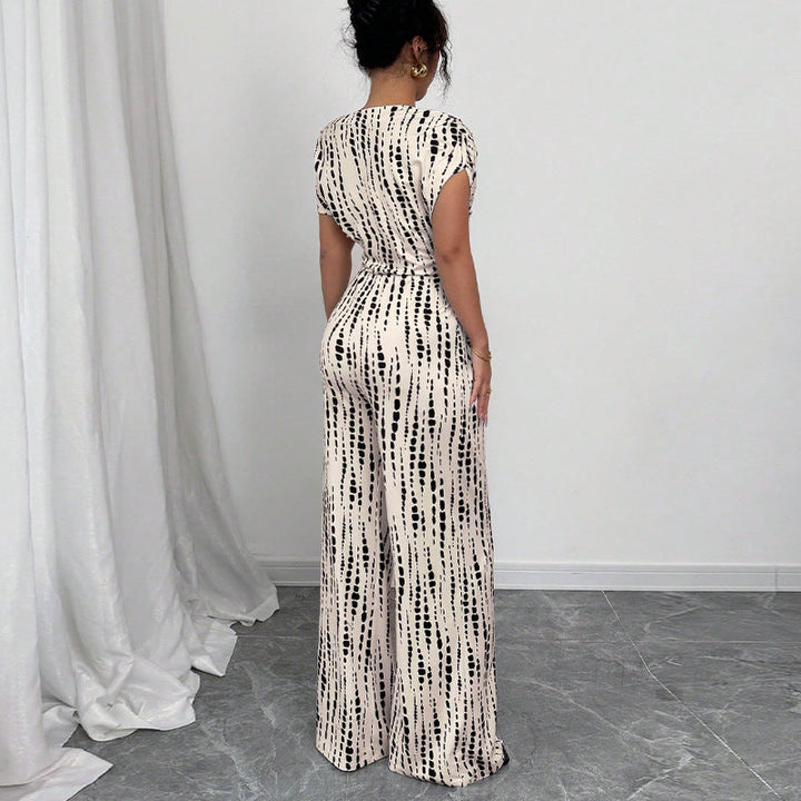 Bianca | Damen Overall One-Shoulder Weites Bein Print Elegant