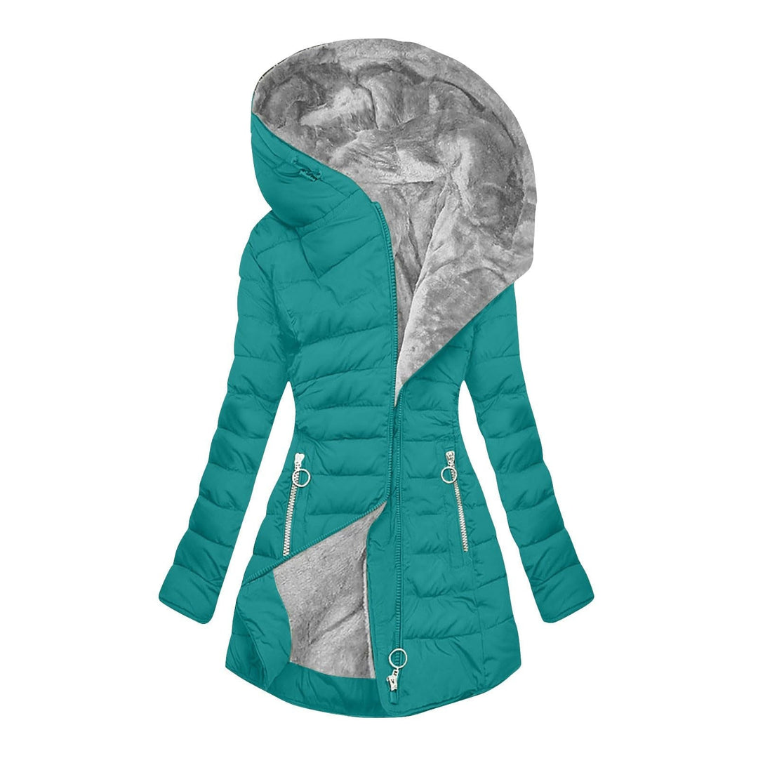 Welmara | Damen Steppjacke mit Kapuze Winterjacke - Black - Image 8