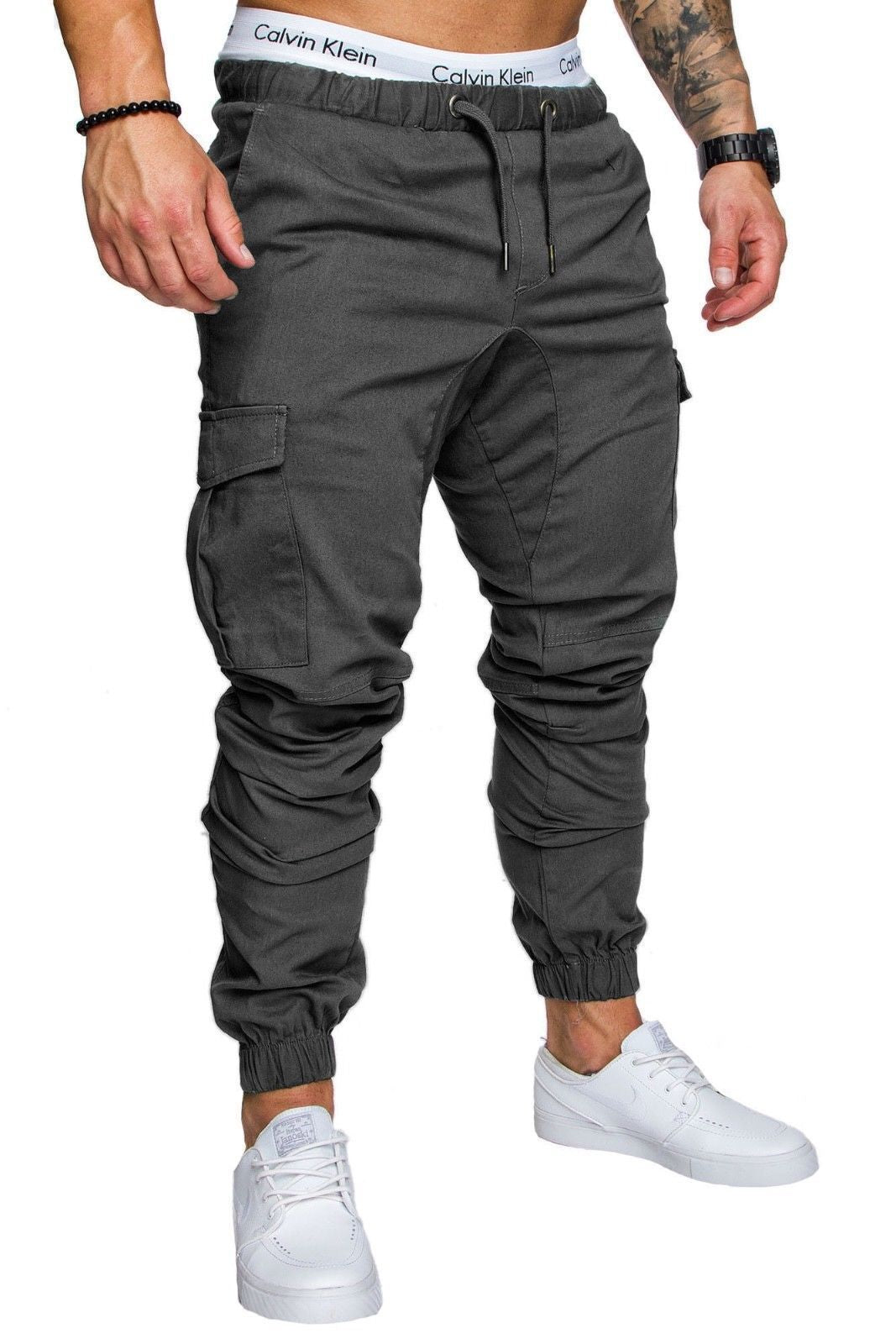 Rex | Herren Cargo Jogger Hose Elastischer Bund Slim Fit Freizeithose