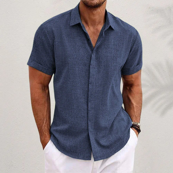 Finn | Herren Leichtes Kurzarm Sommerhemd mit Casual Fit