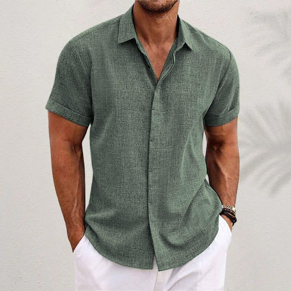 Finn | Herren Leichtes Kurzarm Sommerhemd mit Casual Fit