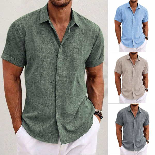 Finn | Herren Leichtes Kurzarm Sommerhemd mit Casual Fit
