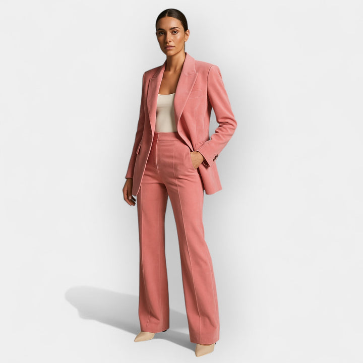 Clara | Damen Hosenanzug Set mit Blazer und weiter Hose