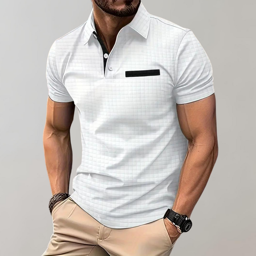 Romeo | Herren Polo-Shirt Kurzarm mit Struktur-Muster