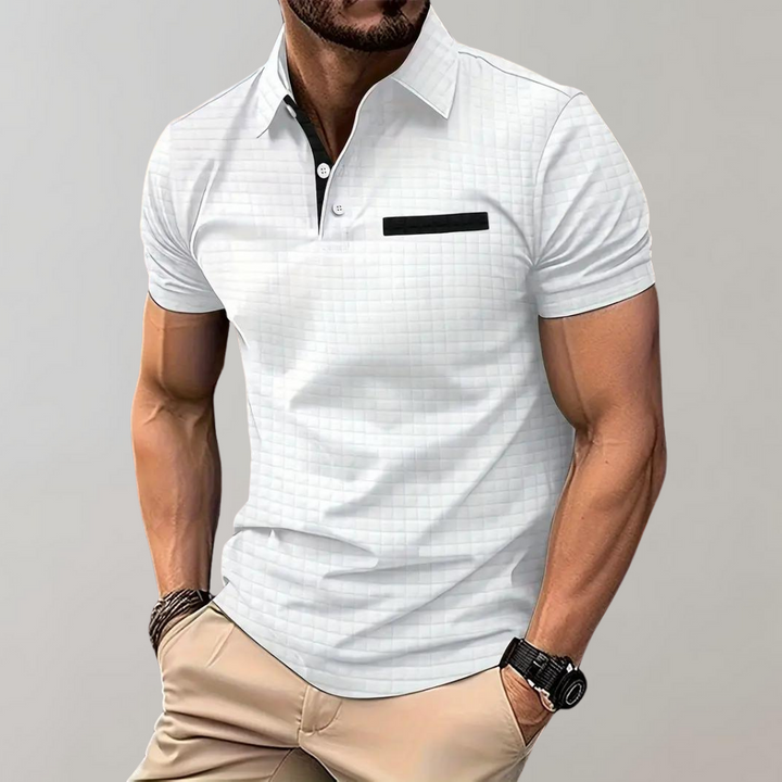 Romeo | Herren Polo-Shirt Kurzarm mit Struktur-Muster
