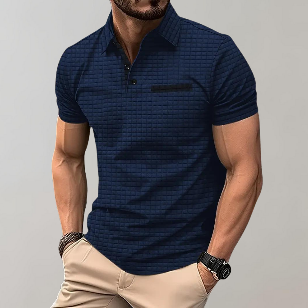 Romeo | Herren Polo-Shirt Kurzarm mit Struktur-Muster