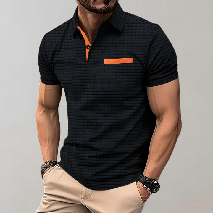 Romeo | Herren Polo-Shirt Kurzarm mit Struktur-Muster