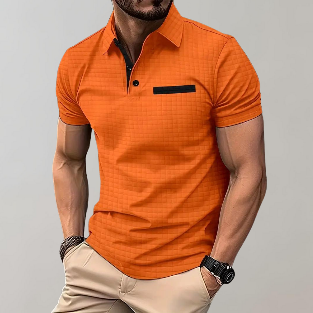 Romeo | Herren Polo-Shirt Kurzarm mit Struktur-Muster