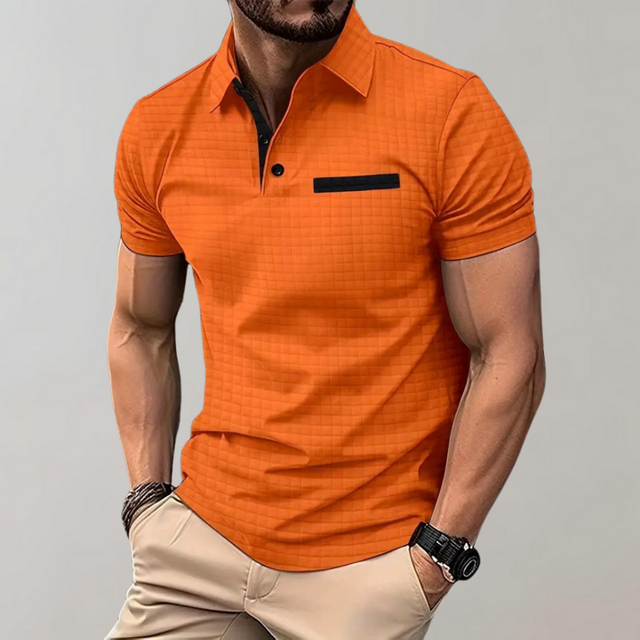 Romeo | Herren Polo-Shirt Kurzarm mit Struktur-Muster
