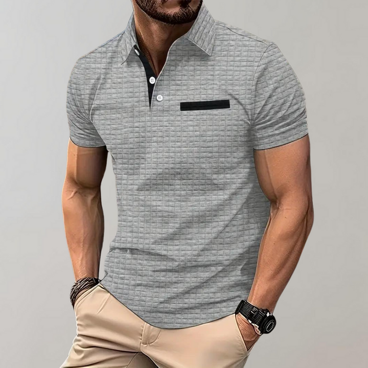 Romeo | Herren Polo-Shirt Kurzarm mit Struktur-Muster