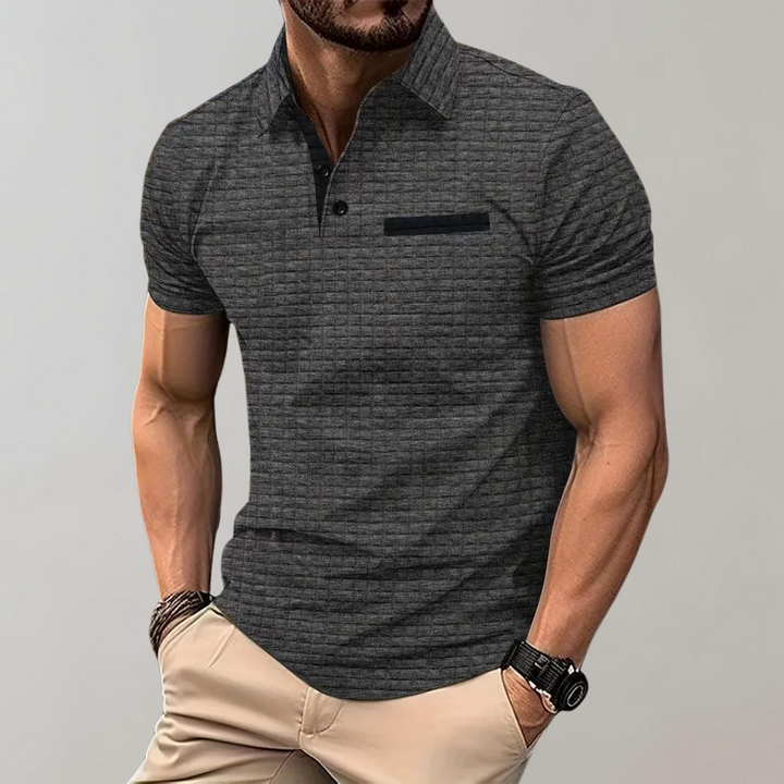 Romeo | Herren Polo-Shirt Kurzarm mit Struktur-Muster