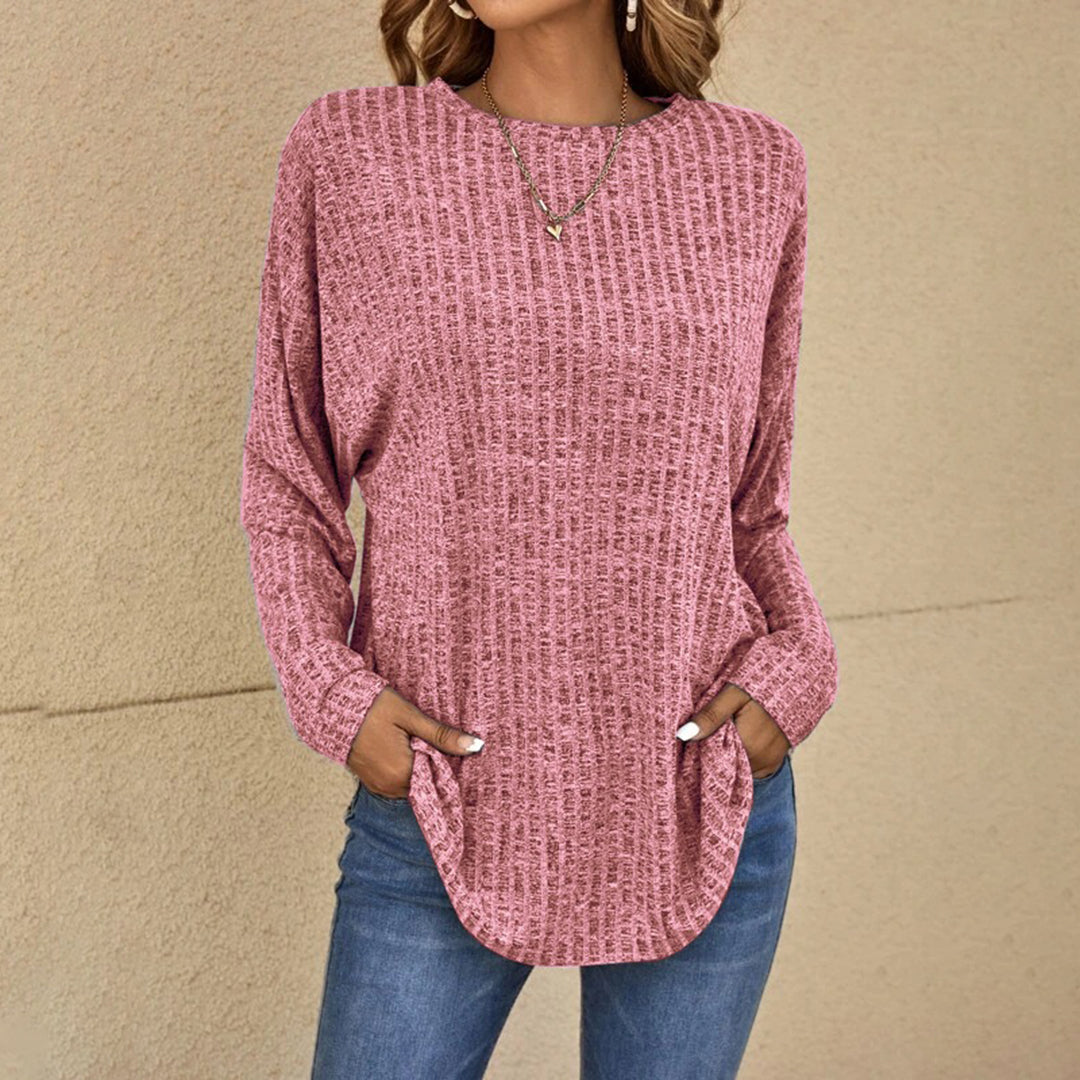Lisa | Damen-Pullover mit Rundhalsausschnitt und Struktur