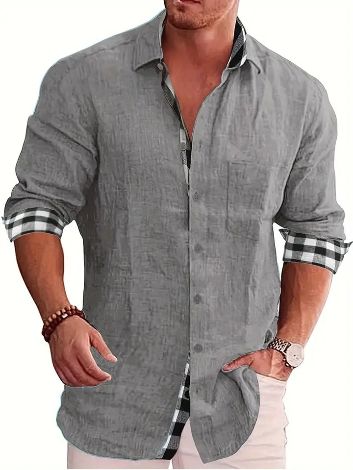 Even | Herren hemd Karierte Manschetten Langarm Casual