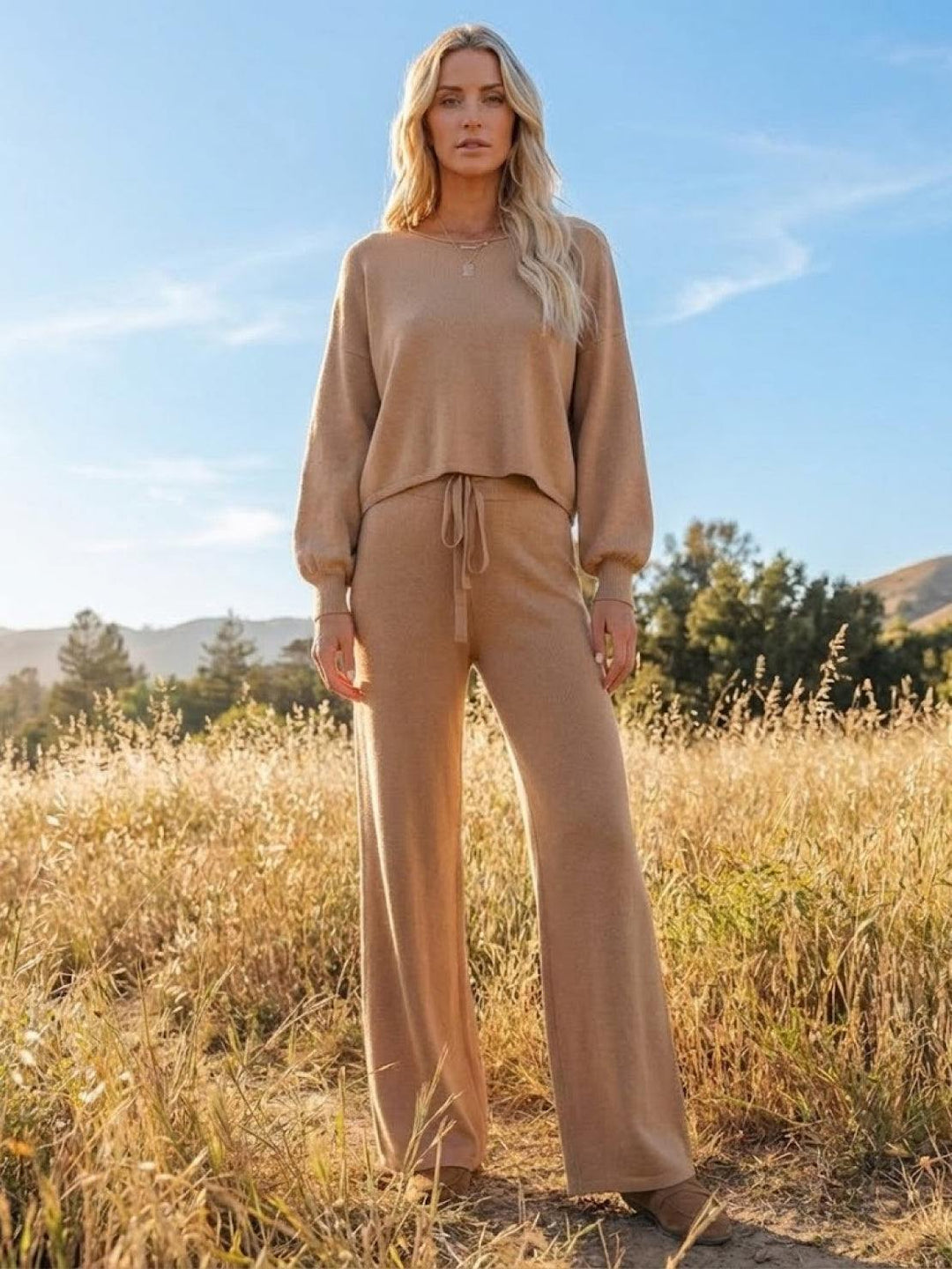 Hazy | Damen Set Zweiteiler Weithose Oversized Pullover